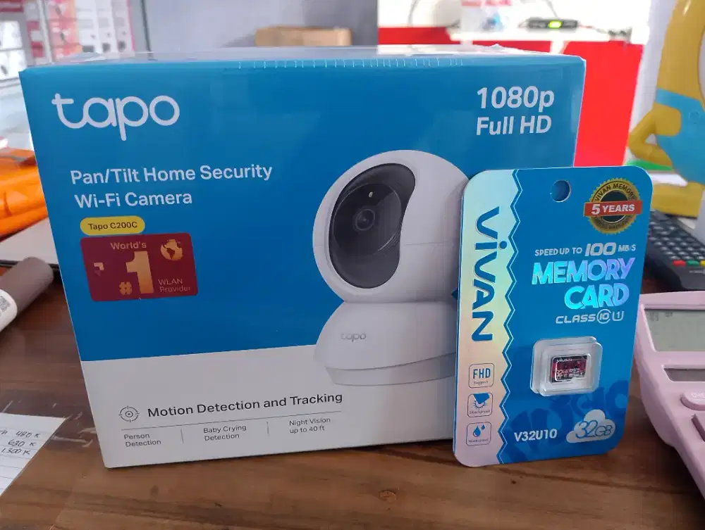 Cctv wiffi merk TAPO full HD 2mp + micro-sd 32gb
