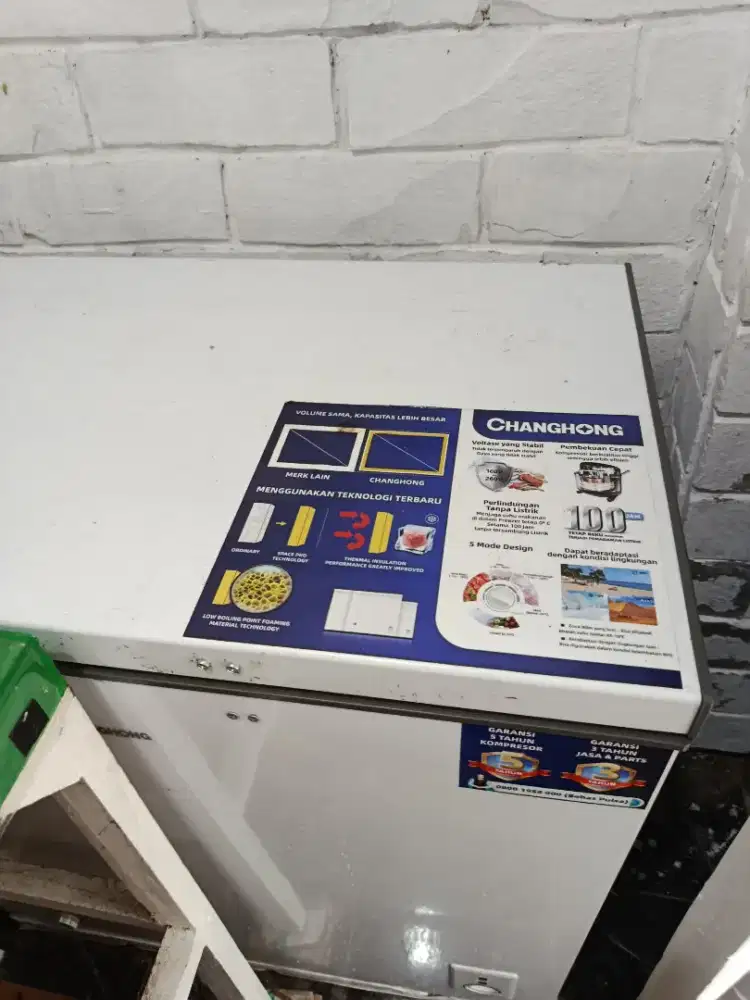 Freezer Changhong 220 ltr BEKAS, baru pakai 6 bln. Masih ada Garansi