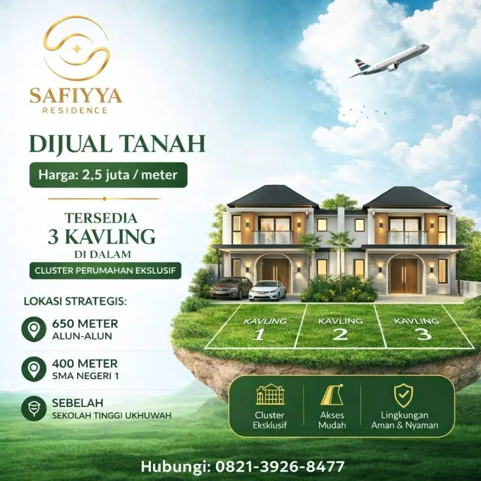 Dijual Kavling 10 Menit ke SOLO jarak 0 KM alun-alun Sukoharjo