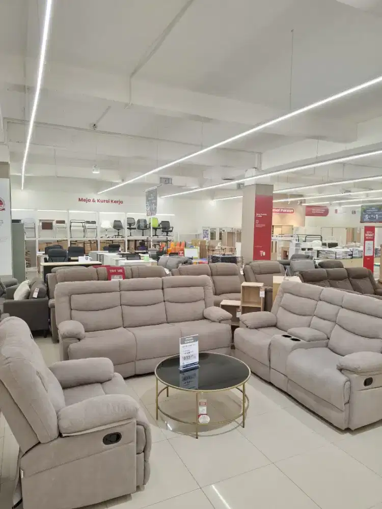 SOFA SET RECLINER KAIN BARU BISA CICIL 0%