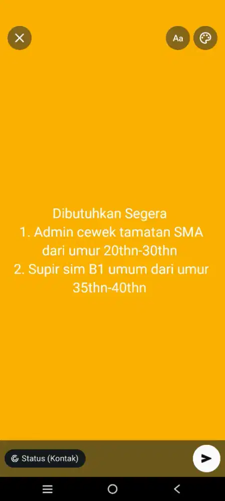 Lowongan Kerja Admin dan Kuli