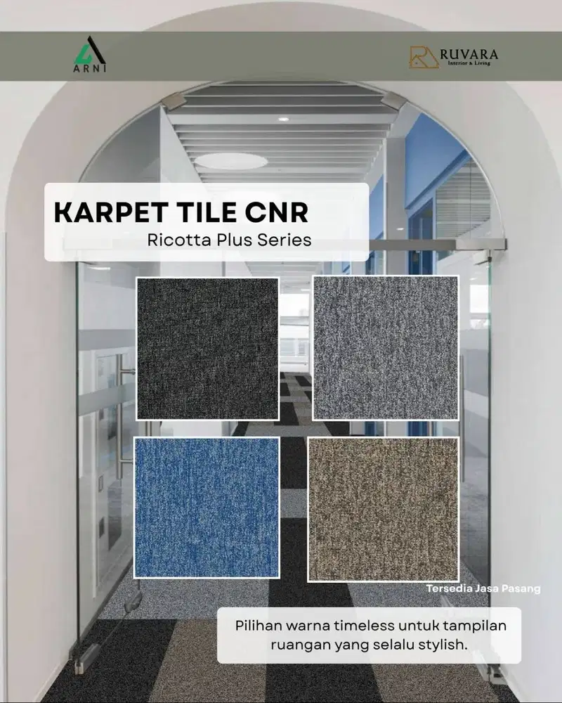 Karpet Tile CNR Ricotta Plus Series 50x50 cm | 1 Box 20 Pcs (5m²) |