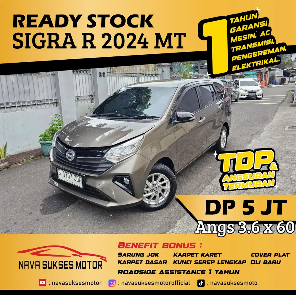TDP 5 Jt Angs Termurah New Sigra R 2024 Manual Coklat Low Km Like New