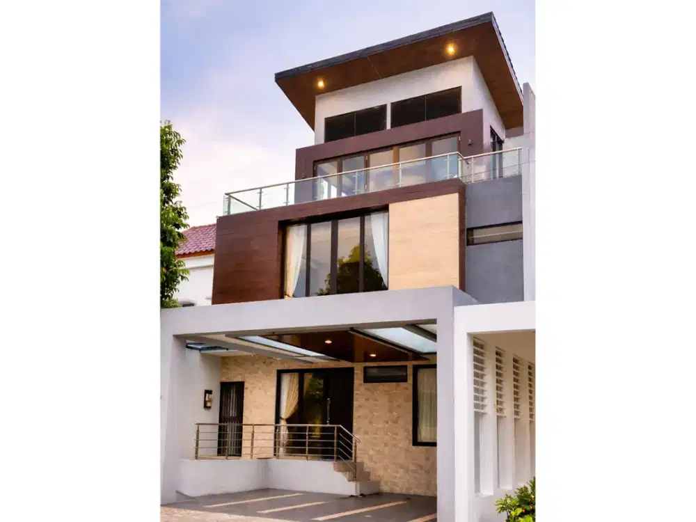 DISEWA RUMAH MEWAH 3 LANTAI FURNISH DI SANTORINI SENTUL CITY SSR1021