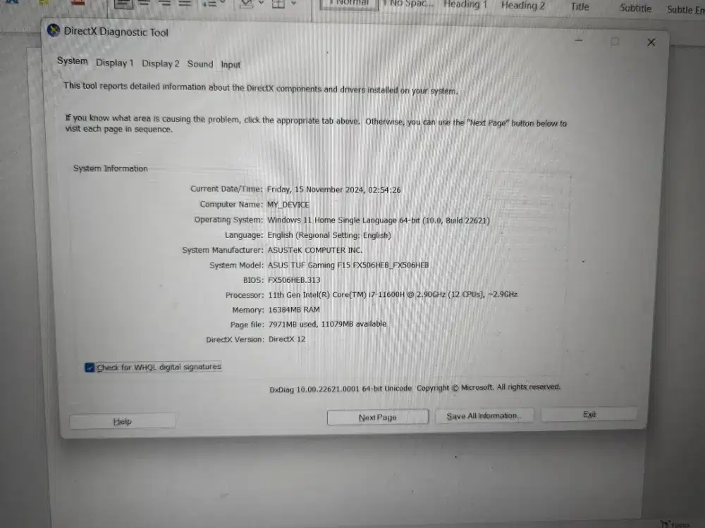 Jual laptop ASUS TUF