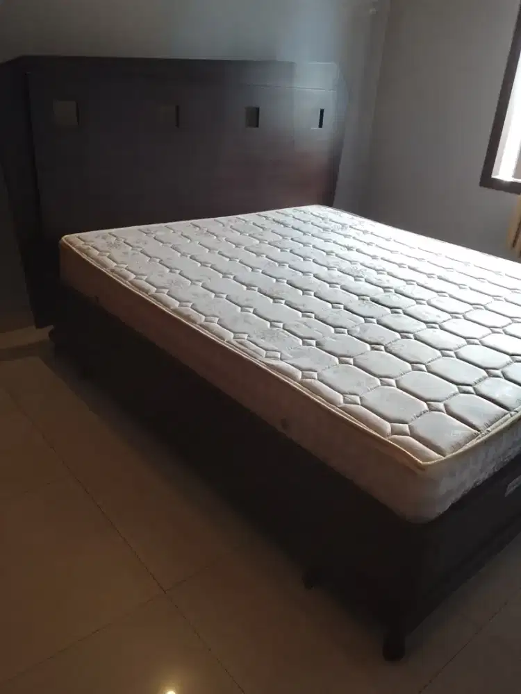 Tempat tidur Jati + kasur spring bed