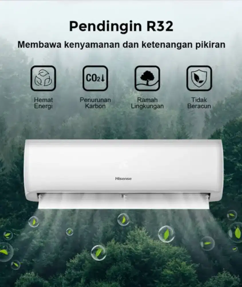 Bisa Cicilan. HISENSE AC 1Pk AN09CDG Gold Fin~Self Cleaning