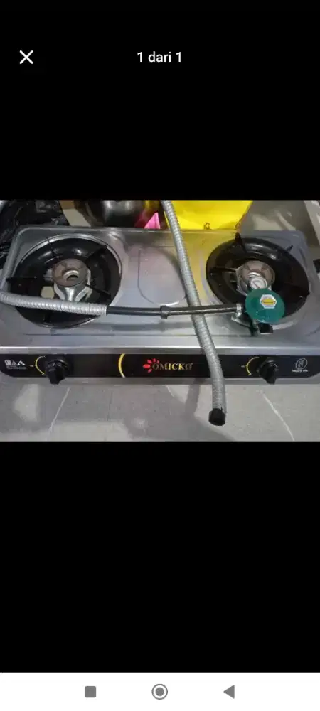 Kompor omico 2 tungku plus selang