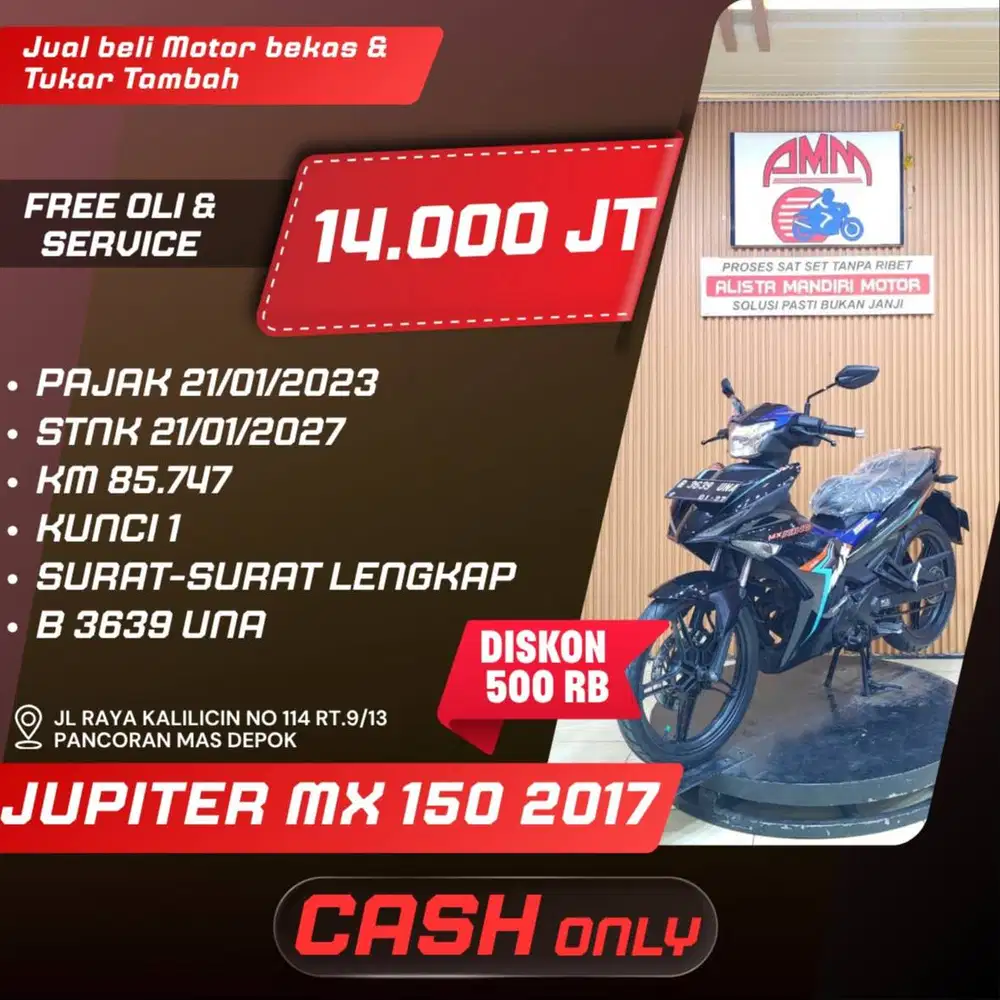 JUPITER MX 150 2017 CASH ONLY KREDIVO INDODANA ALLO BANK SHOPEE GOPAY