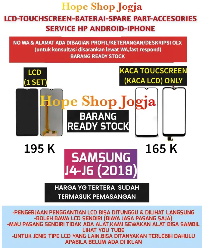 Service HP-Ganti Touchscreen-Baterai-LCD Samsung J4/J400/J4-2018