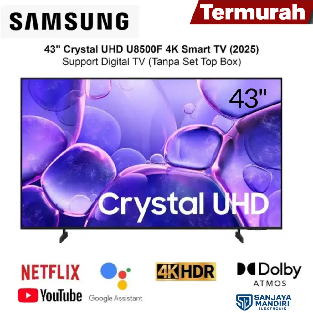 Samsung 43 Smart TV Crystal UHD 4K 43U8500F  HDR10+ SolarCell Remote