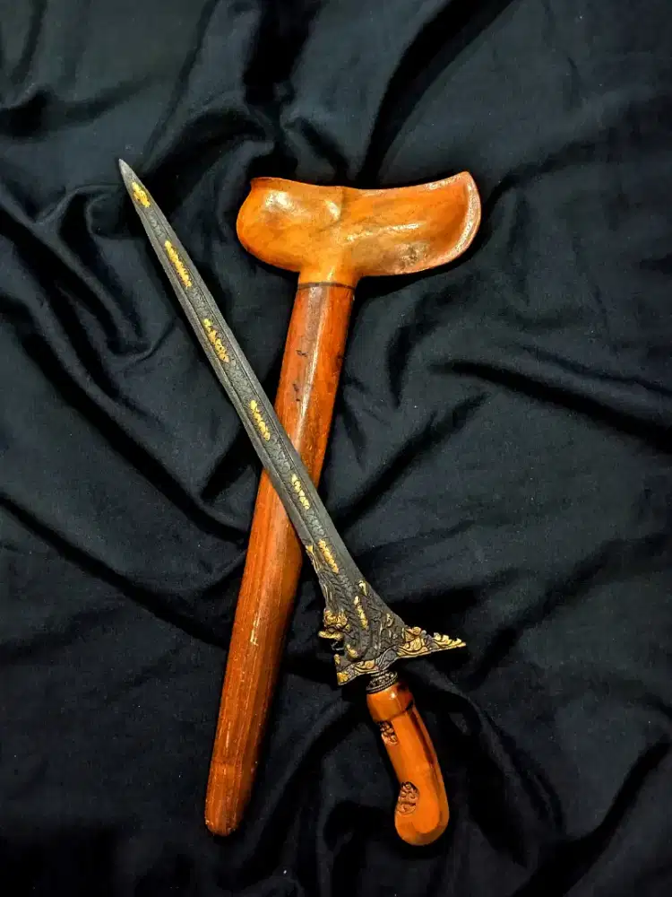 Keris nogorojo kinatah luk lurus langka
