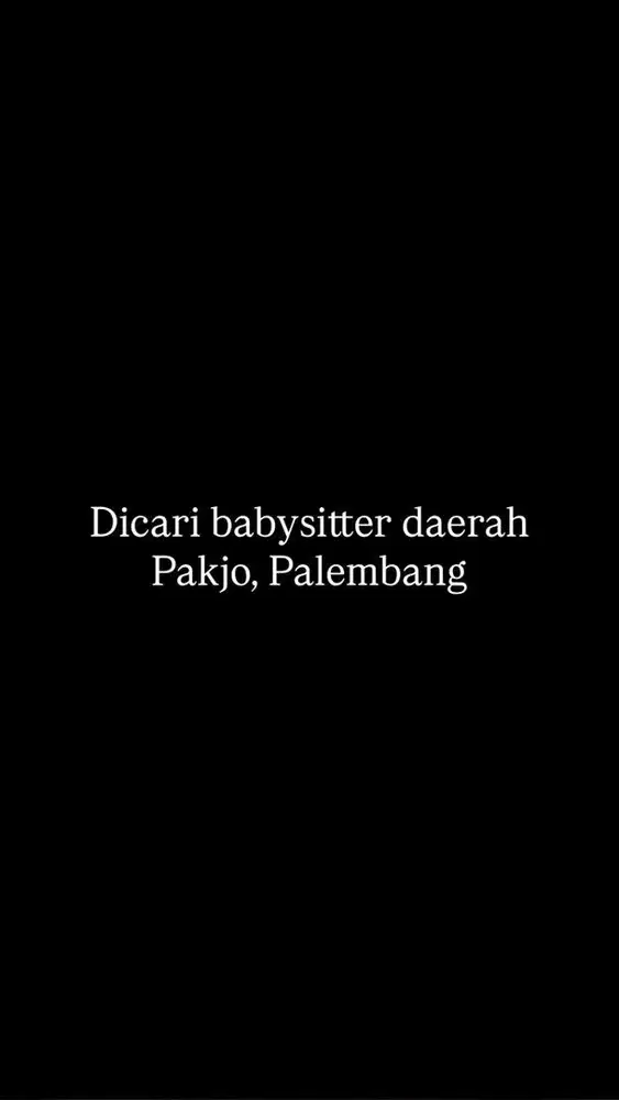 Loker Pengasuh Bayi Palembang