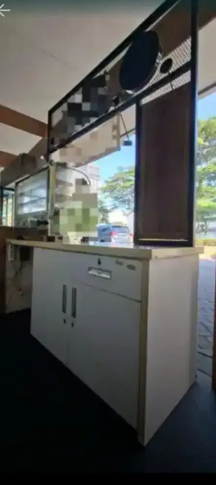 Jual murah lemari counter jualan, lemari + besi (1 set),5,9jt bs nego