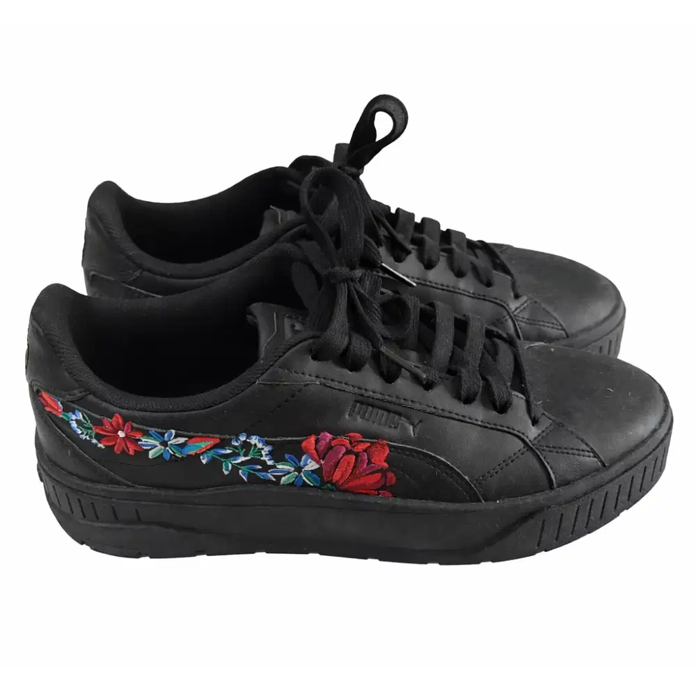 [PTII-9] Preloved Sepatu Puma Women's Karmen 2 MU Embroidery - Hitam