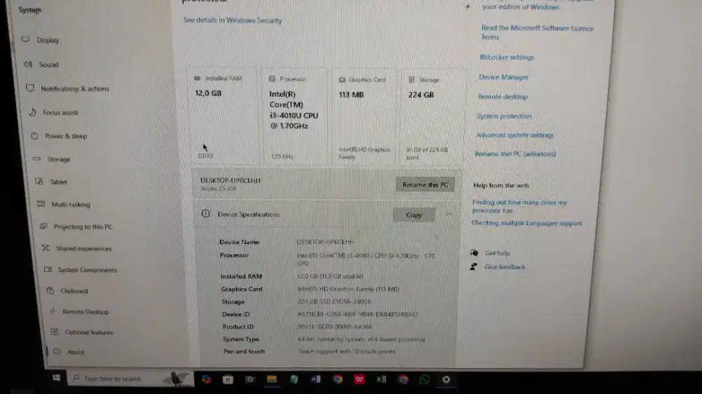 PC All In One ACER i3 RAM 12GB SSD – Layar Touch, Kenceng!