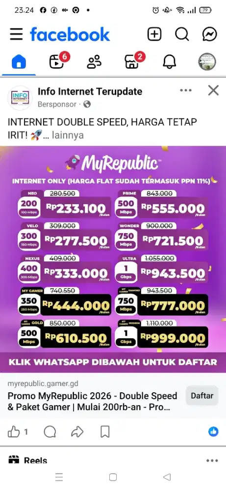 Sawangan Promo Internet myrepublic wifi myrepublic