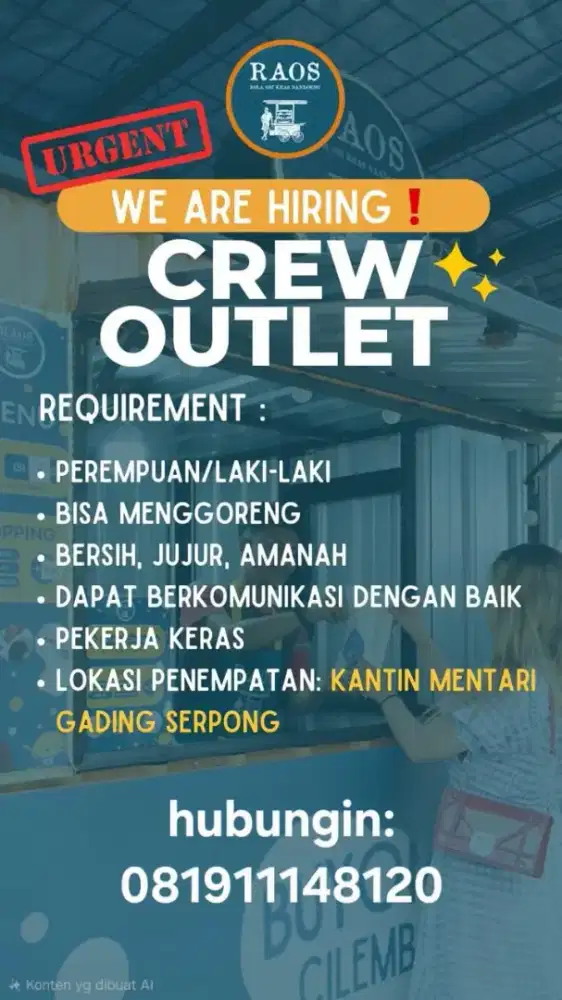 DICARI KARYAWAN EX BOLA BOLA UBI
