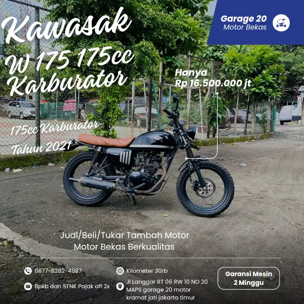 Kawasaki W 175 cafe 175cc Karburator Tahun 2021 pajak Off