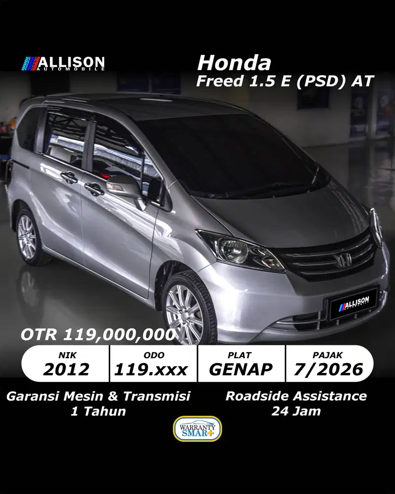 [TDP 18,9 JUTA!!!] Honda Freed 1.5 E (PSD) AT 2012 NoPol Genap