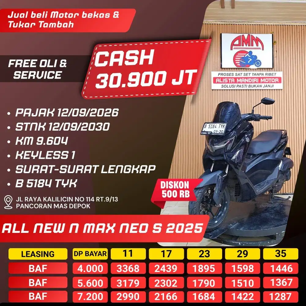 ALL NEW NMAX NEO S 2025 PAJAK HIDUP KM LOW LIKE NEW KREDIVO ALISTA