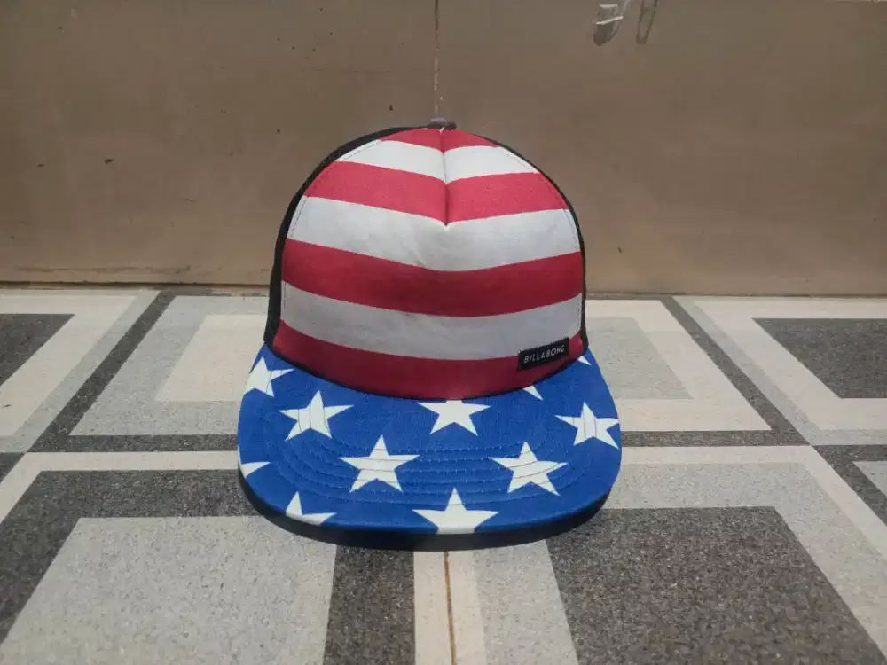 Topi Billabong Trucker Hat Stars & Stripes American Flag Ori Second