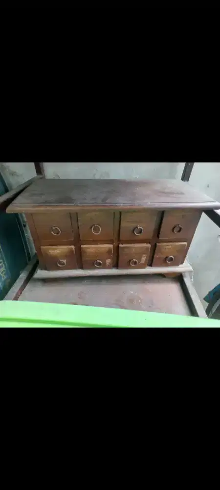 Kotak kumo jadul obat bahan kayu box penyimpanan kayu jati sekat