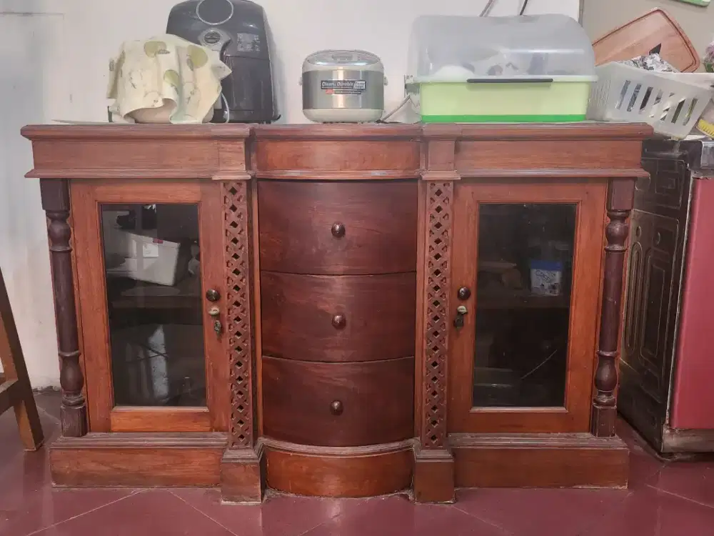 Lemari Akuarium/Meja Kabinet Kayu Jati