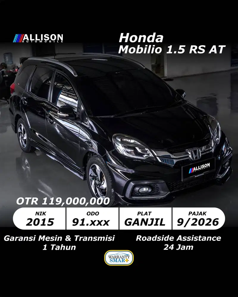 [TDP 14,9 JUTA!!!] Honda Mobilio 1.5 RS AT 2015 NoPol Ganjil