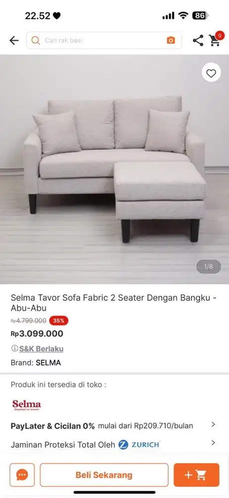 Jual sofa masih baru