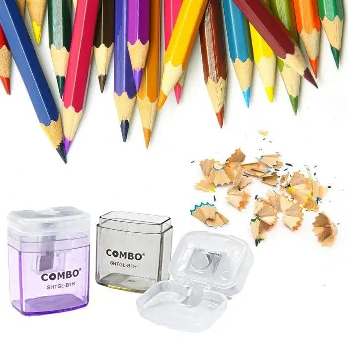 Rautan Pensil Combo dengan Wadah / Serutan Pensil Transparan ATK14