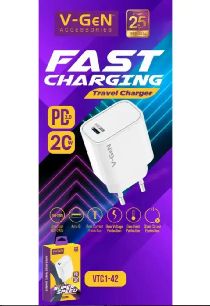 V-Gen travel charger VTC1-42
