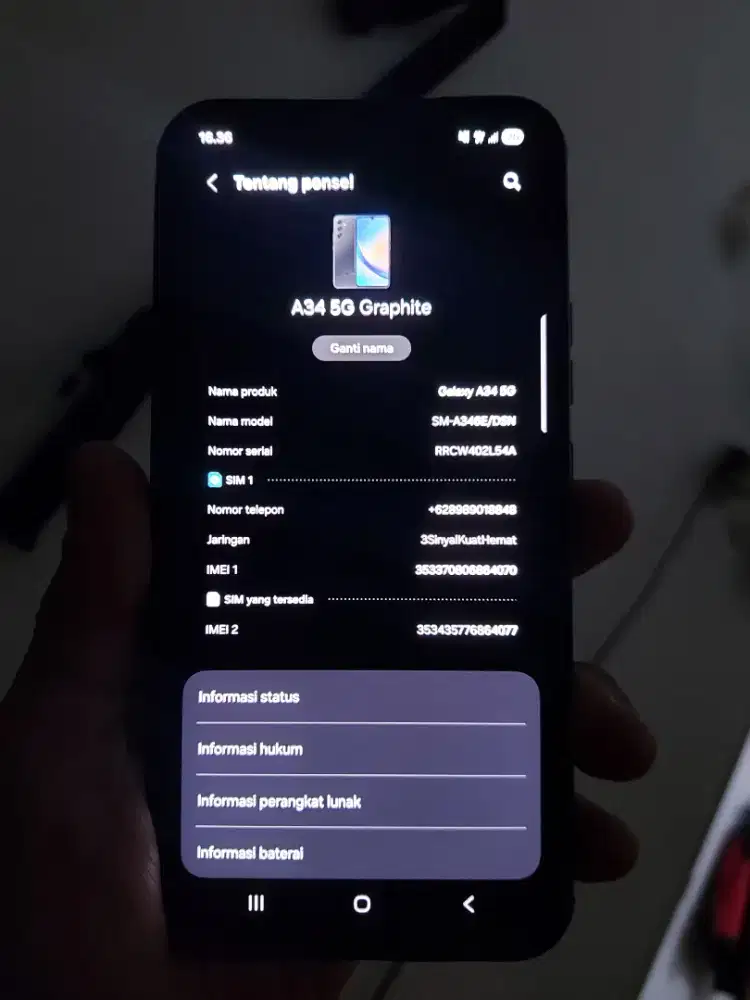 Samsung A34 5G Graphite 8/256 SEIN type tertinggi di a34.