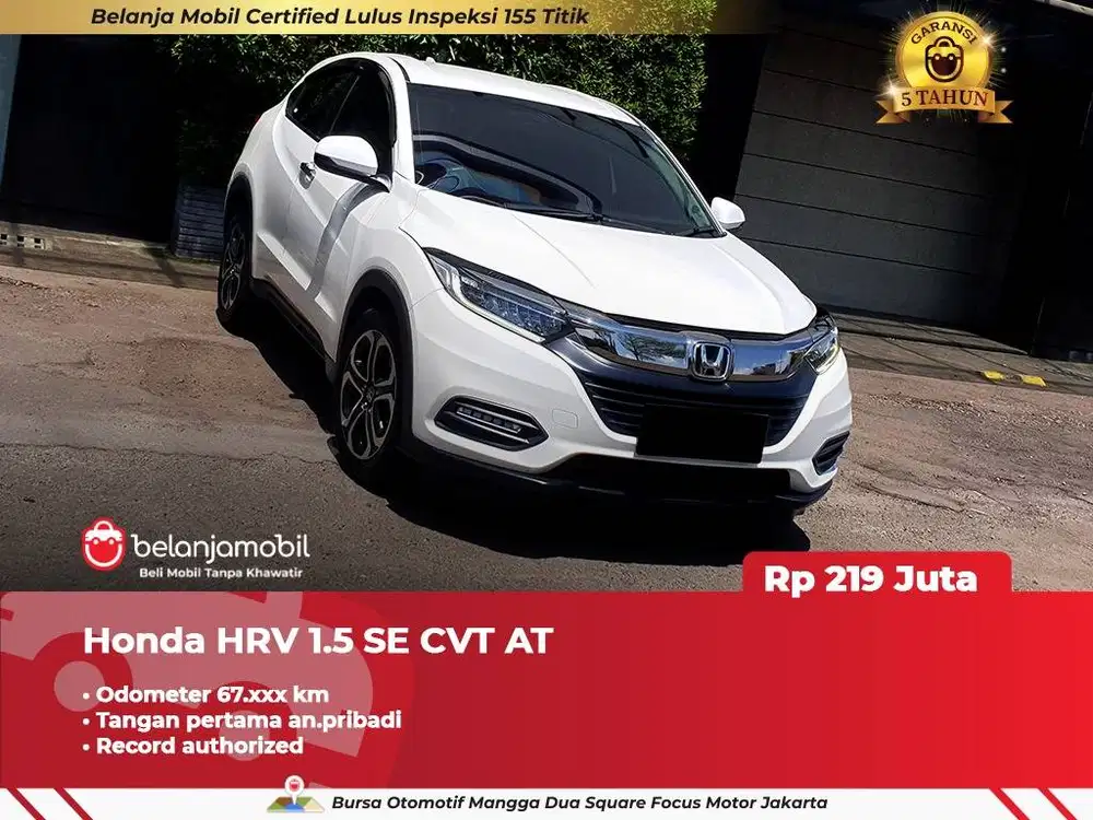 [ GARANSI 5TH ] Honda HRV HR-V HR V 1.5 SE CVT AT 2021 2022