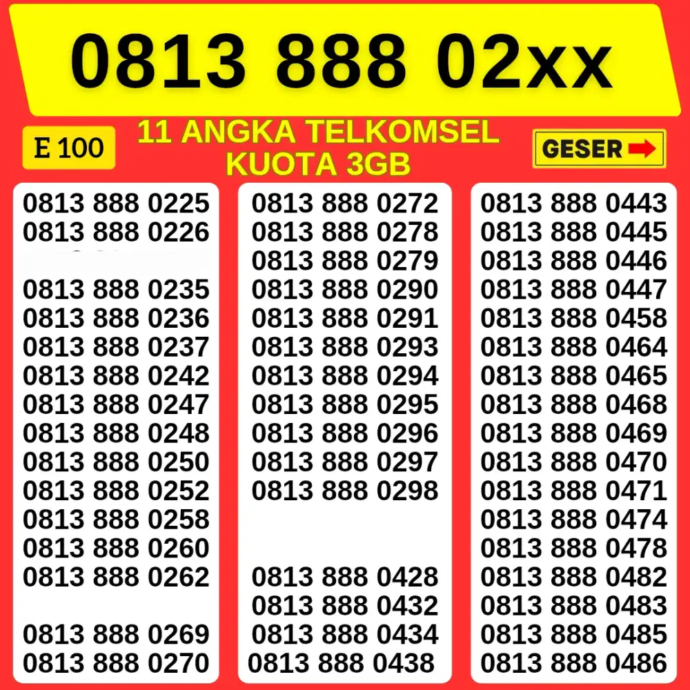 NOMOR CANTIK TELKOMSEL MURAH SERI 888  BISA COD BAYAR DITEMPAT