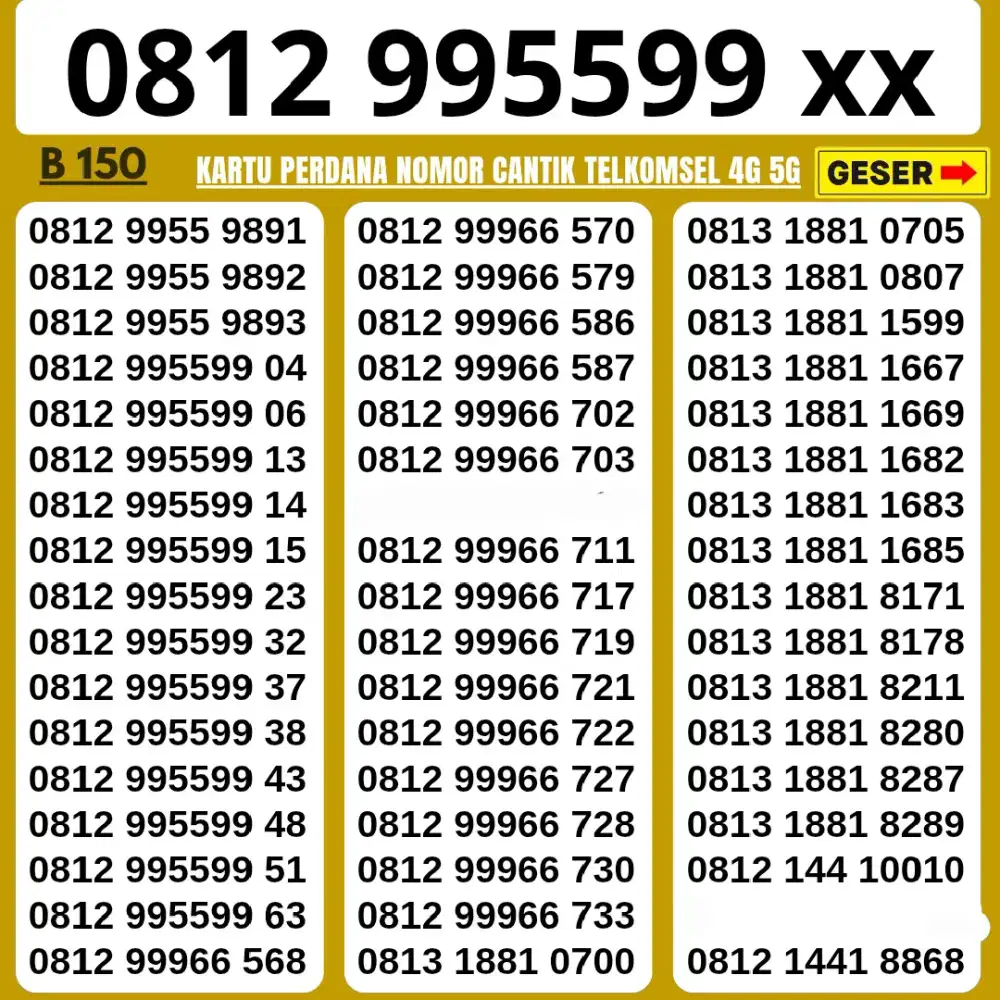 NOMOR CANTIK TELKOMSEL MURAH SERI 995599 BISA COD BAYAR DITEMPAT