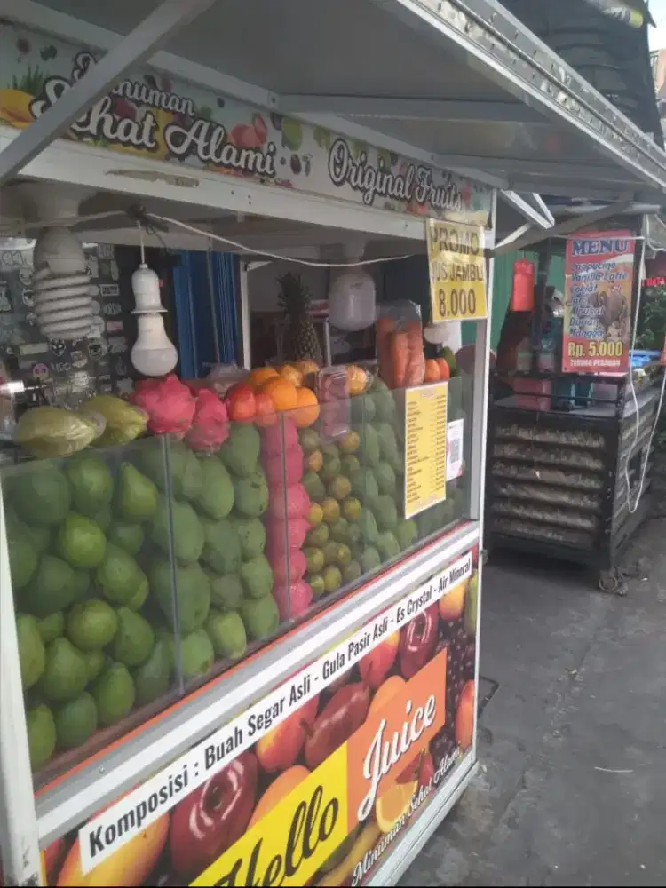 Jual cepat aja gerobak buat usaha juice dan sop buah