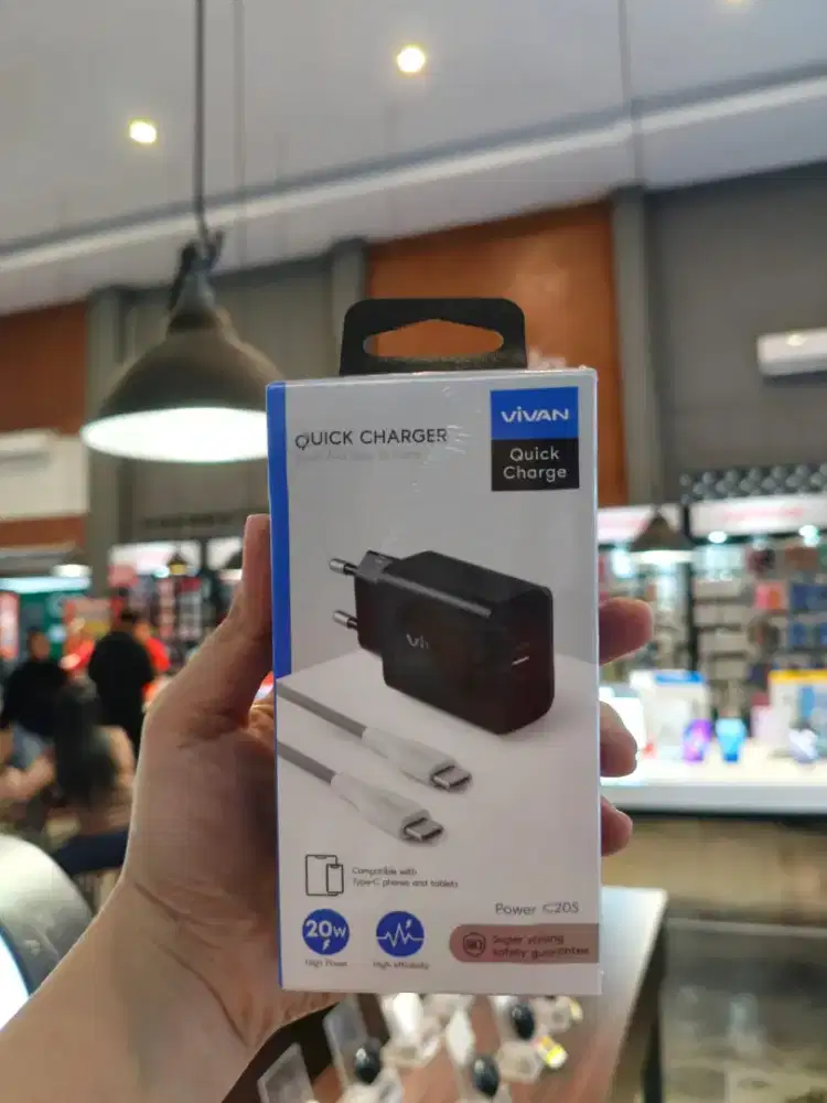 USB Adapter Vivan Power C20S 20W Black / 3A Type C