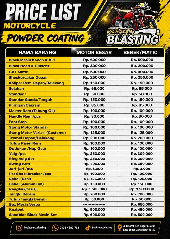 Menerima Jasa Sandblasting | Vapor Blasting | Powder Coating