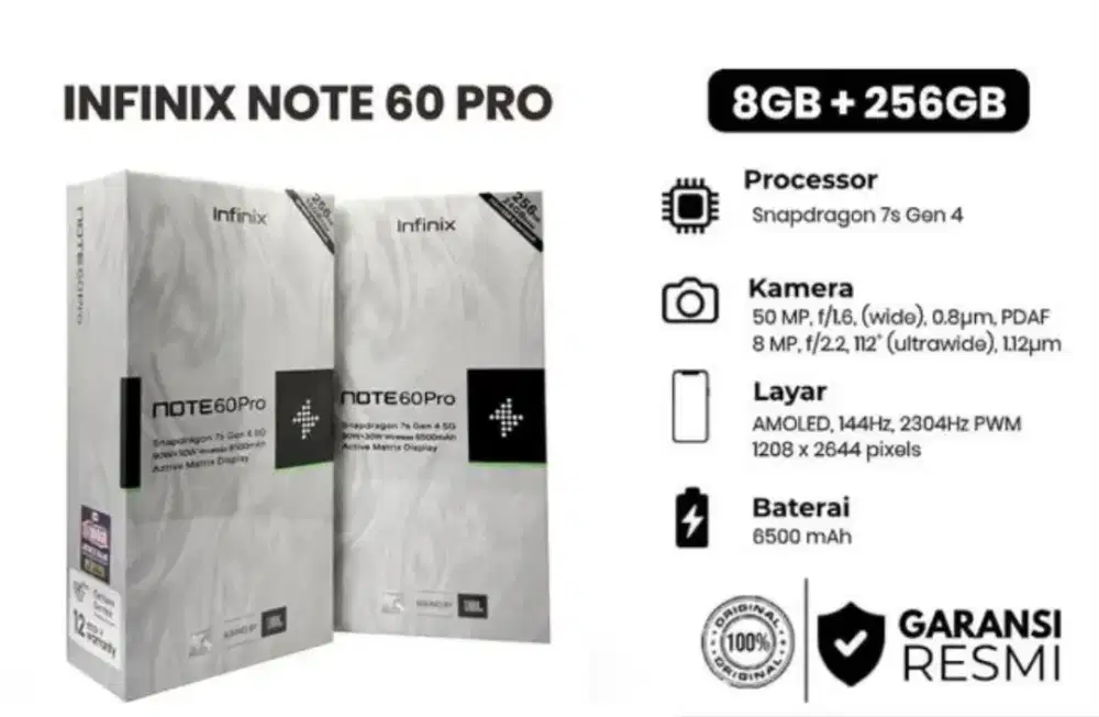 Infinix note 60 pro 5G 8gb 256gb resmi dijamin baru