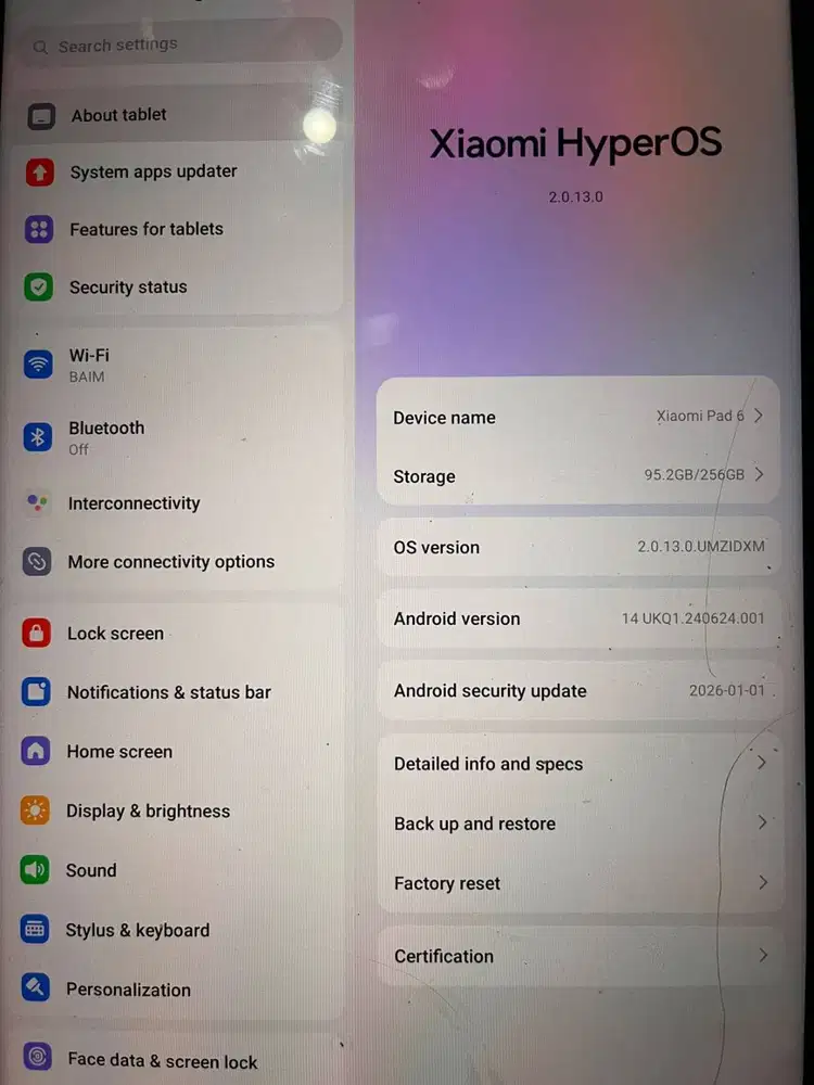 WTS XIAOMI PAD 6 8/256 3.500.000