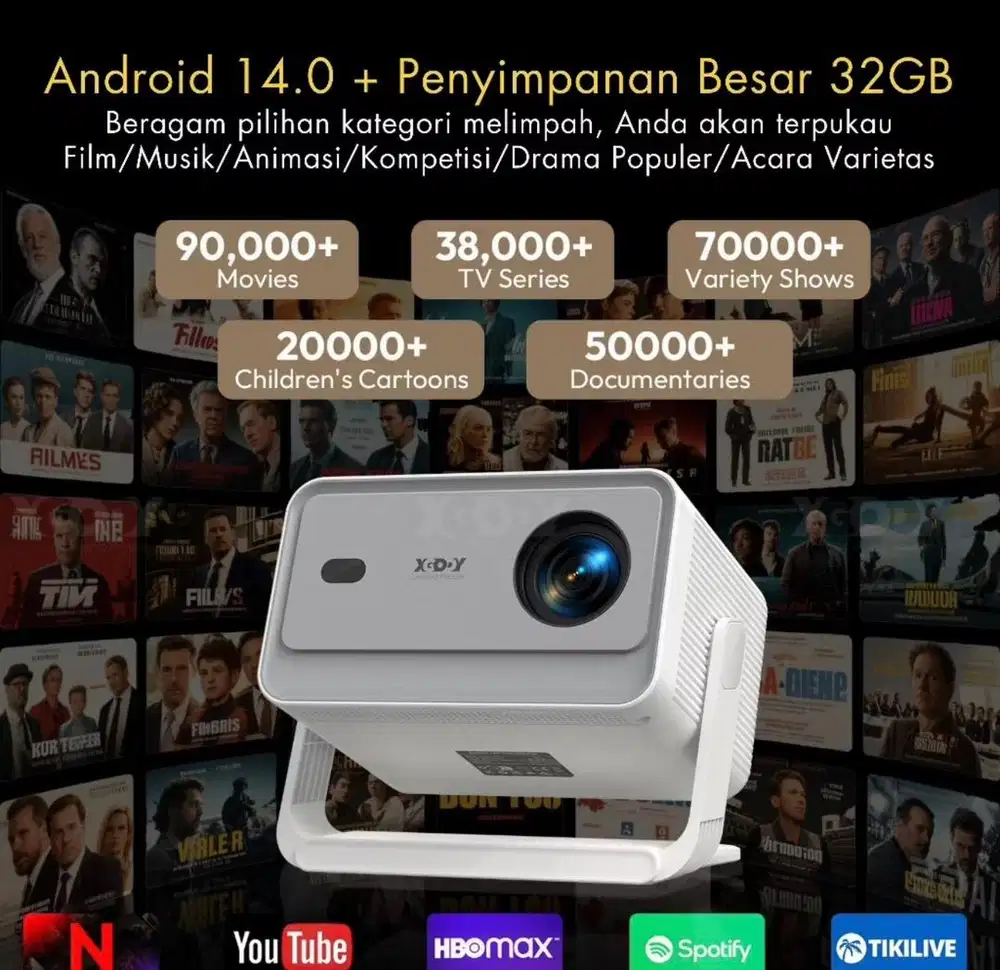 XGODY Gimbal A6 pro smart proyektor LCD- android