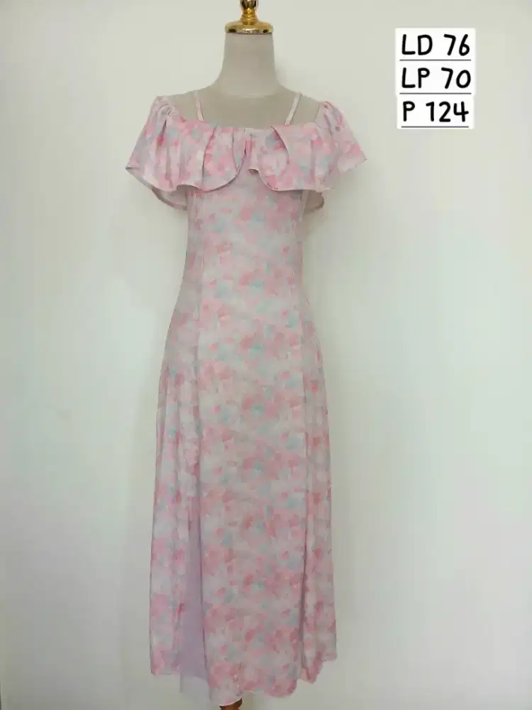 Baju dress terusan rayon wanita sz M, preloved