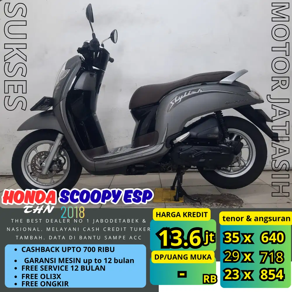 PROMO (SUKSES MOTOR) DP TERMURAH SYRT KTP& KK HONDA SCOOPY ESP 2018