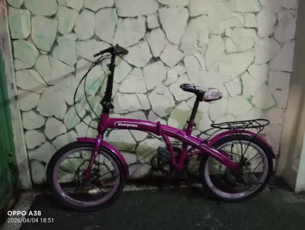 Jual butuh sepeda lipat Evergreen UK 20 gigi 7 speed minus kabel putus
