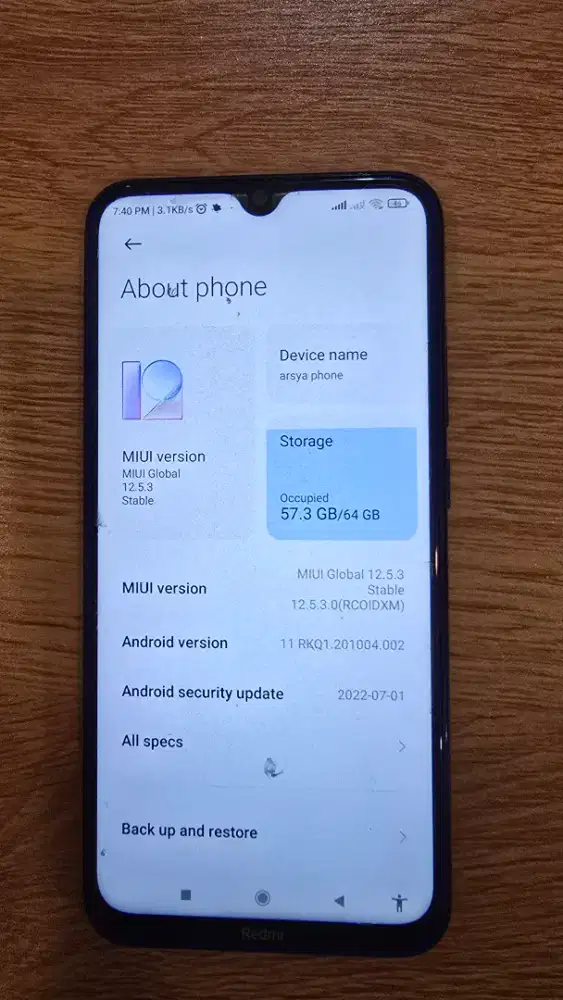 Xiaomi Redmi Note 8 dark blue