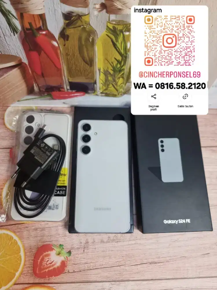 hp likeNEW SAMSUNG S24 fe 5g 8/256 likenew grs on istimwa FREE adaptor