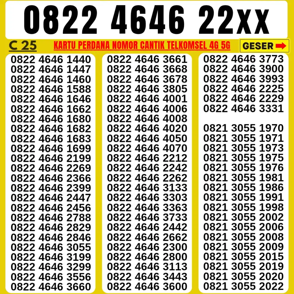 NOMOR CANTIK TELKOMSEL KARTU PERDANA  SUPPORT 4G 5G LANGSUNG DIGUNAKAN