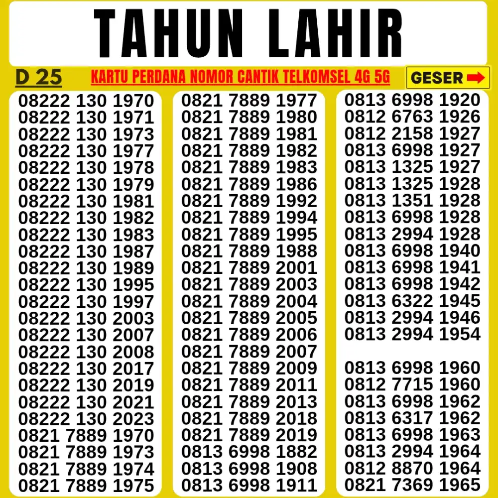 NOMOR CANTIK TELKOMSEL KARTU PERDANA  SUPPORT 4G 5G LANGSUNG DIGUNAKAN