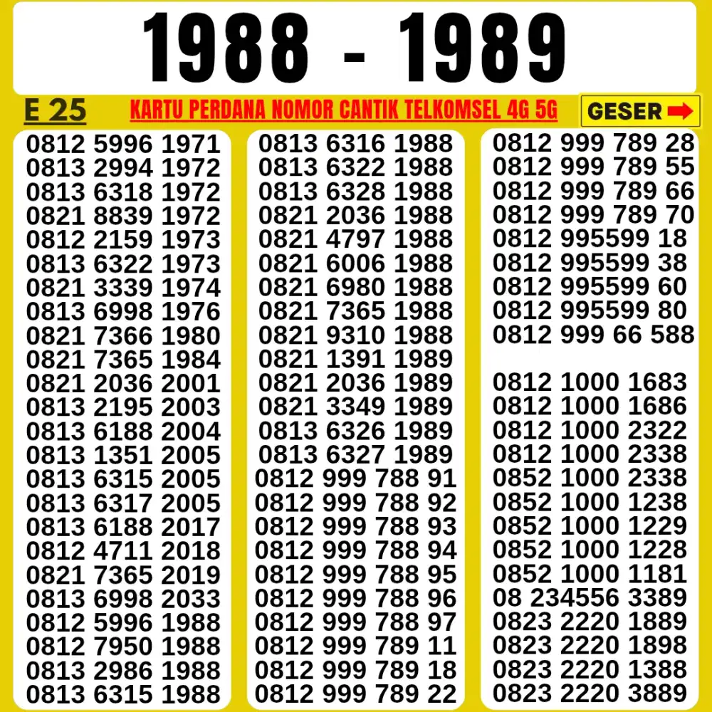 NOMOR CANTIK TELKOMSEL KARTU PERDANA  SUPPORT 4G 5G LANGSUNG DIGUNAKAN